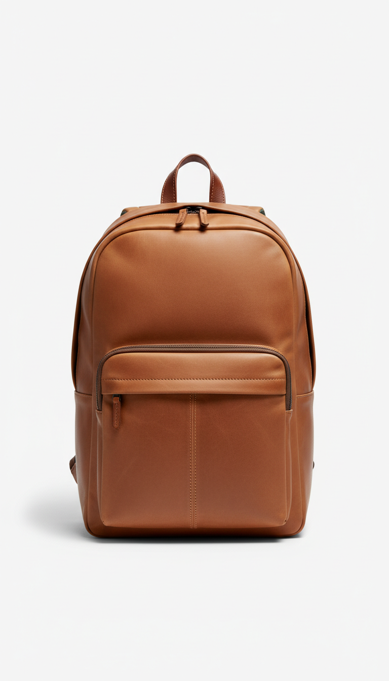 Metro commuter backpack, leather tan